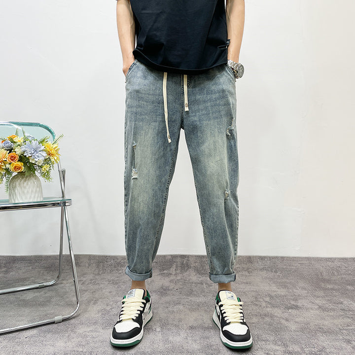 Men's Loose-Fit Jeans Pants with Distressed Look Mune Fashion
