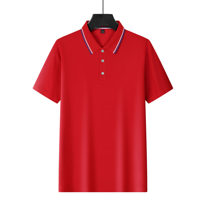 Men's breathable piqué polo with contrast stripes on the collar Mune Fashion