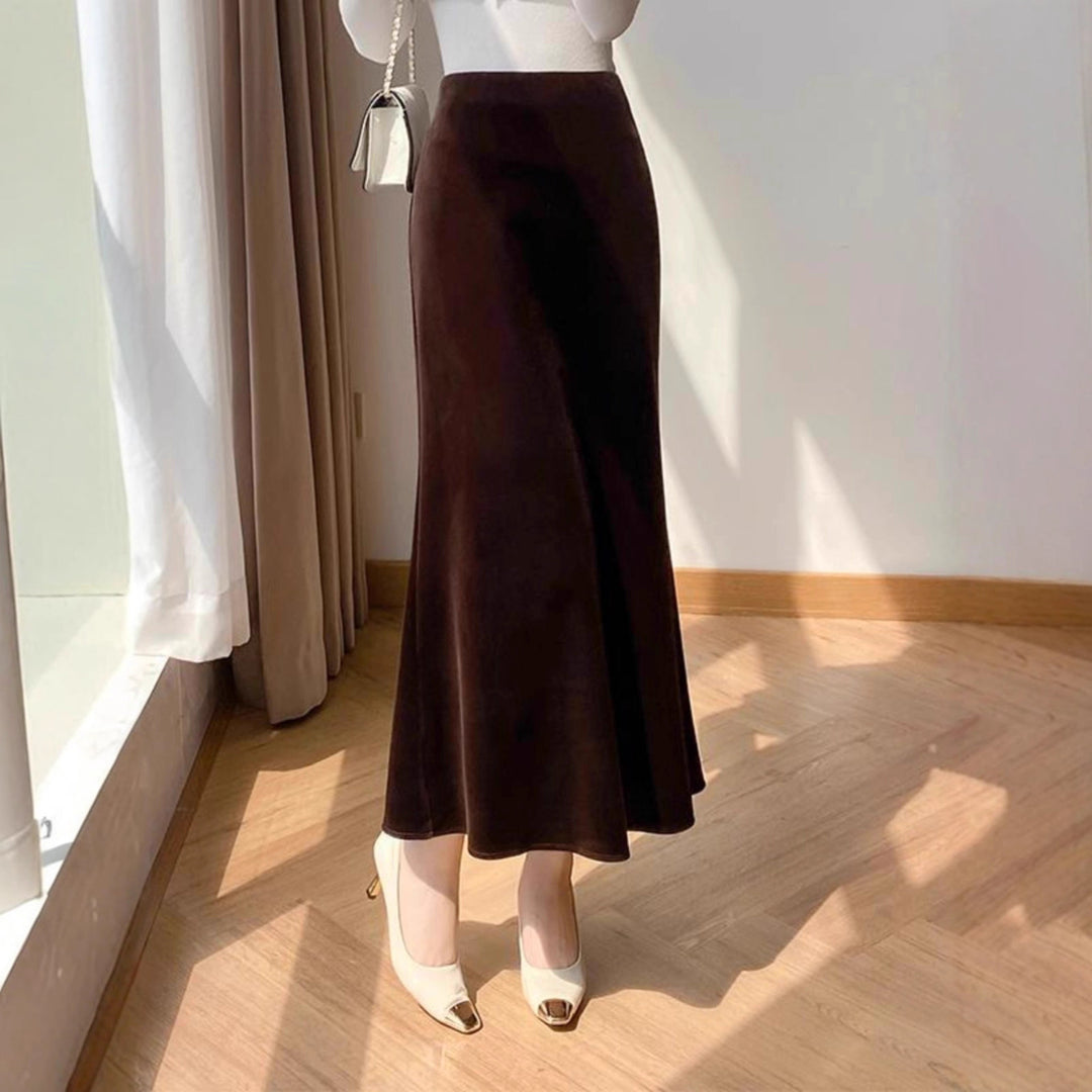 Ladies Flowing Maxi Skirt with High Waist Mune Fashion