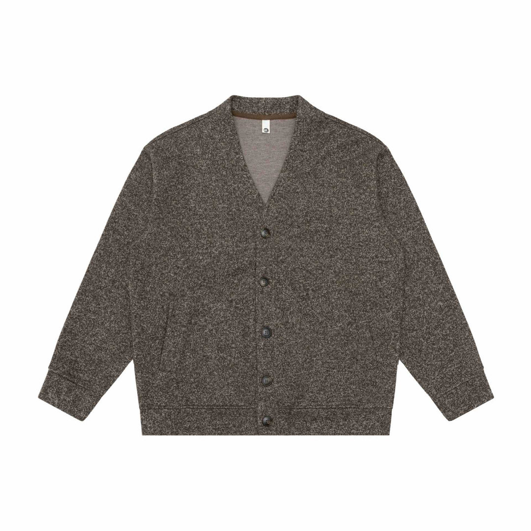 Unisex V-neck cardigan with textured knit and patch pockets Mune Fashion