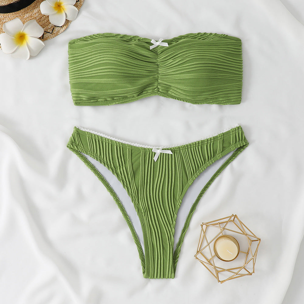 Women's Bandeau Bikini with decorative Ruffles Mune Fashion