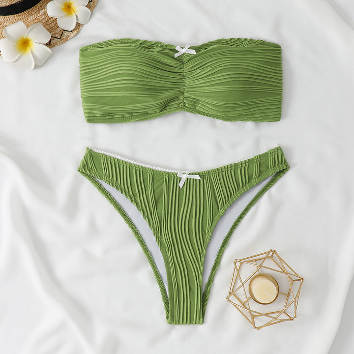 Women's Bandeau Bikini with decorative Ruffles Mune Fashion