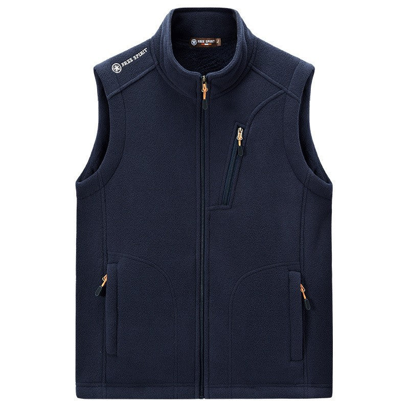 Men's fleece thermal vest with organizer chest pocket and wind-resistant structure Mune Fashion