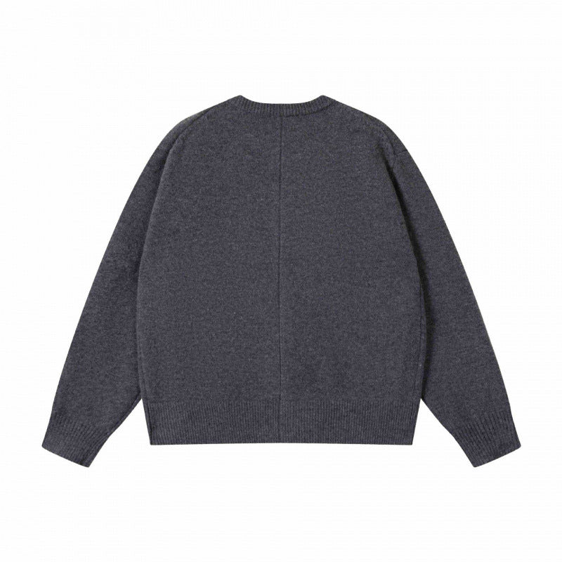 Unisex Boxiger Fine Knit Cardigan with Round Neck and Continuous Button Placket Mune Fashion