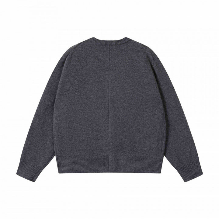 Unisex Boxiger Fine Knit Cardigan with Round Neck and Continuous Button Placket Mune Fashion