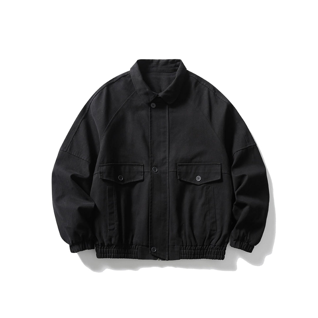 Unisex Boxy Canvas Blouson Jacket with Patch Pockets and Elastic Hem Mune Fashion