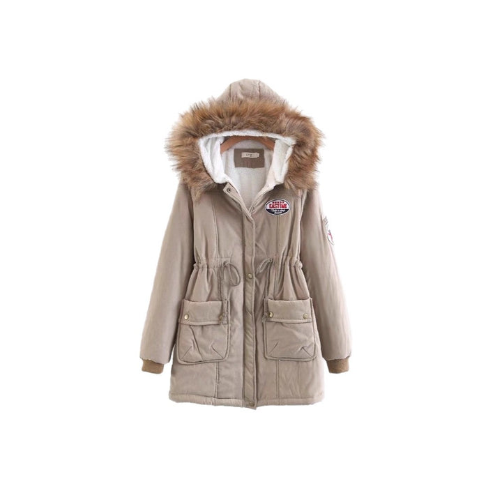 Women's Long Utility Parka with Teddy Lining, Hood with Faux Fur and Drawstring Mune Fashion