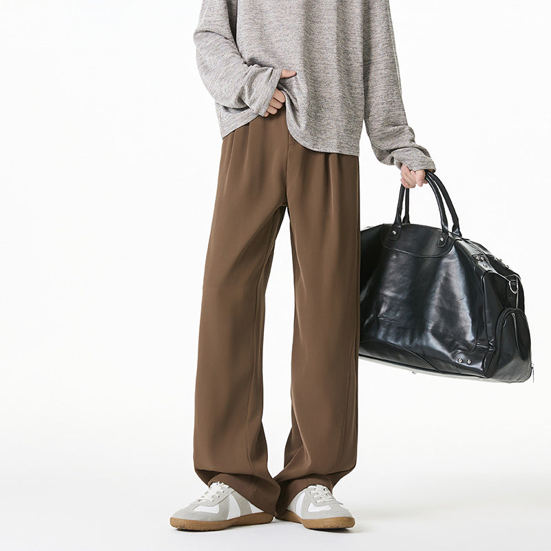 Damen Weiche Bundfalten-Hose mit elastischem Komfortbund und weitem Bein Mune Fashion