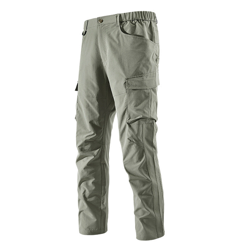 Men's Robust-Constructive Cargo Trekking Pants with Elastic Waistband and Multiple Pockets Mune Fashion