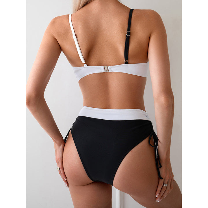 Women High-Waisted Bikini with Fashionable Wrap Design Mune Fashion