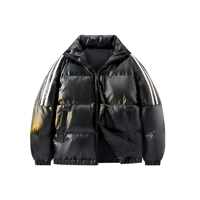 Men's Padded Quilted Jacket in Oversize Sports Look with Contrast Stripes on the Sleeves Drune