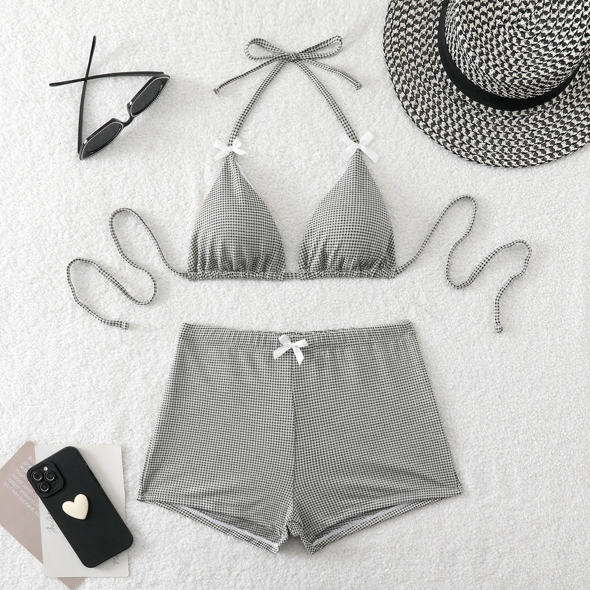 Women's bikini set with adjustable straps and floral skirt Mune Fashion