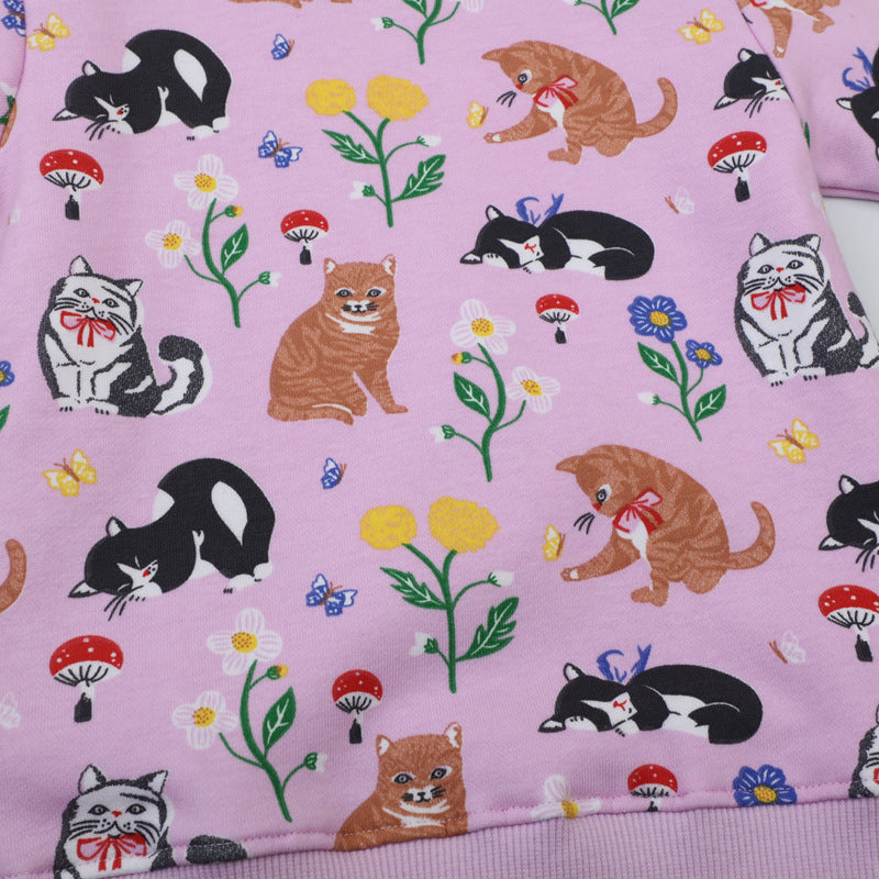 Girls sweatshirt with colorful animal and flower pattern Mune Fashion
