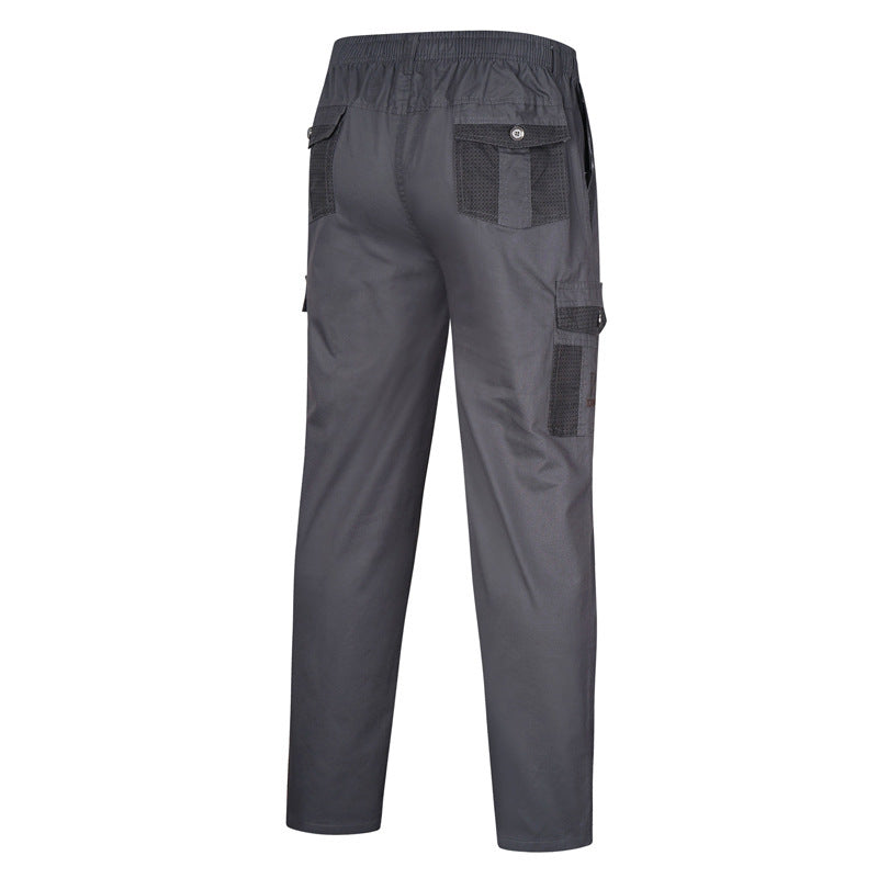 Men's cargo leisure pants with elastic waistband, multiple pockets and mesh inserts Mune Fashion