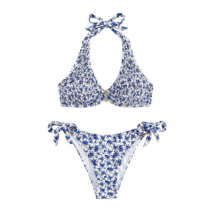 Ladies Bikini Set with adjustable straps and floral pattern Mune Fashion