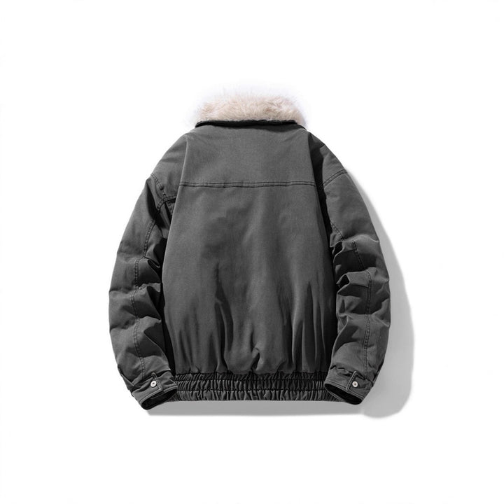 Men's padded bomber jacket with cozy faux fur collar and multiple pockets Mune Fashion