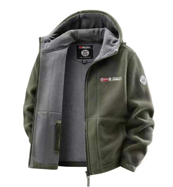 Women's Hooded Fleece Jacket with Warm Teddy Lining and Zipper Mune Fashion