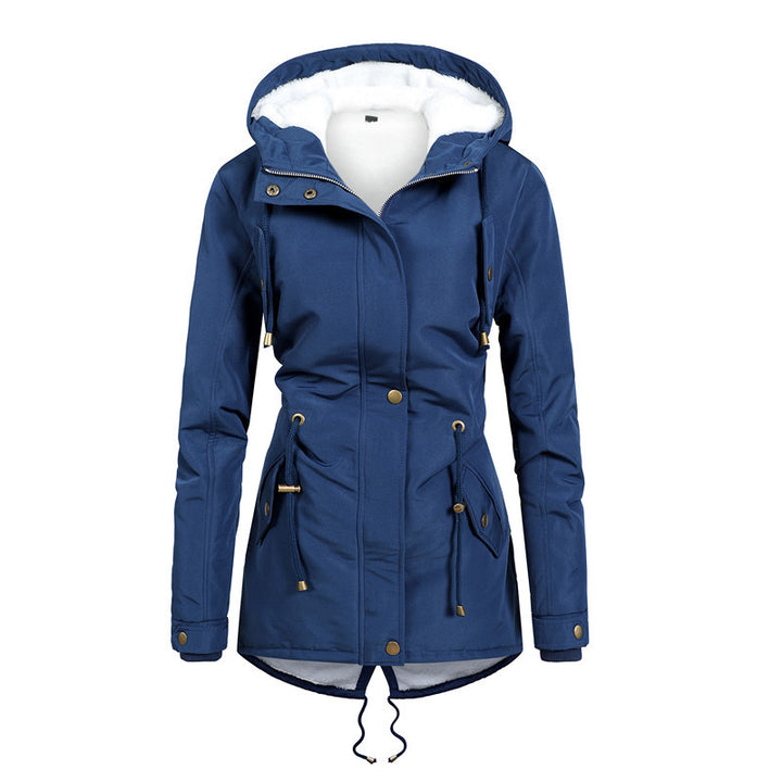 Women's Tailored Parka with Teddy Lining, Adjustable Hood and Drawstring