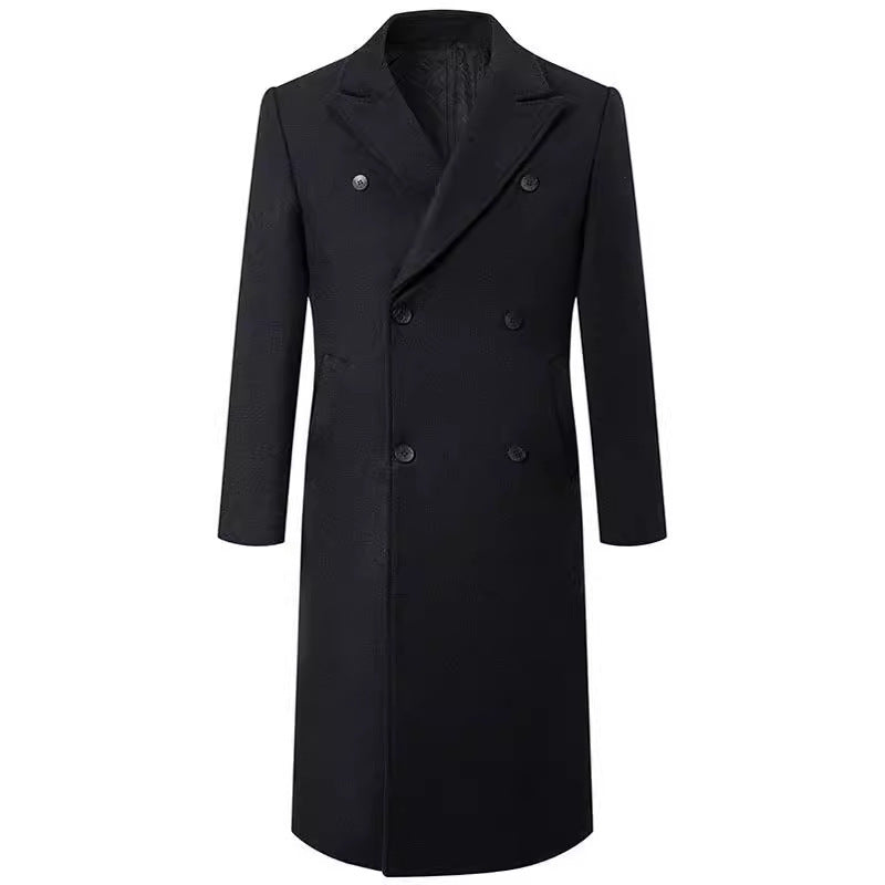 Men's Double-Breasted City Coat made of Wool Blend with Tailored Silhouette Mune Fashion