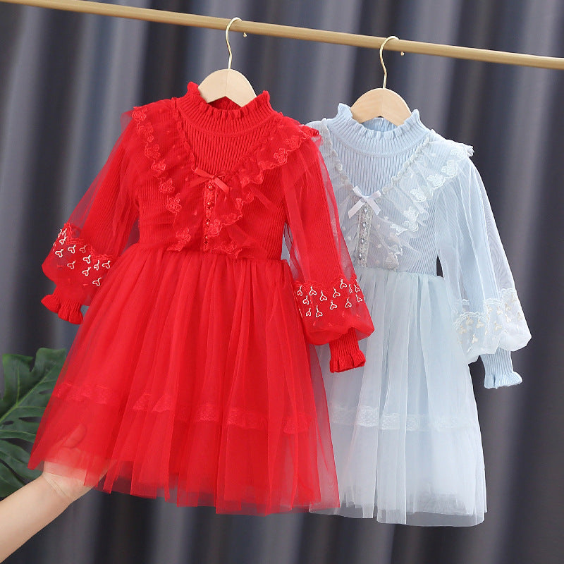 Girls festive tulle dress with ruffle details Mune Fashion