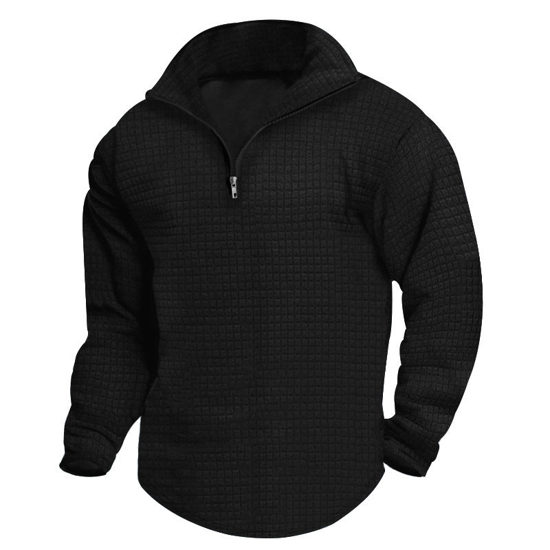 Men's padded thermal half-zip with waffle texture, brushed lining, and rounded hem Mune Fashion