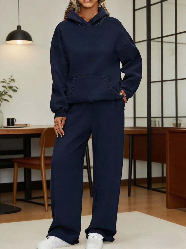 Women's cozy oversized hoodie and wide jogger pants set Mune Fashion