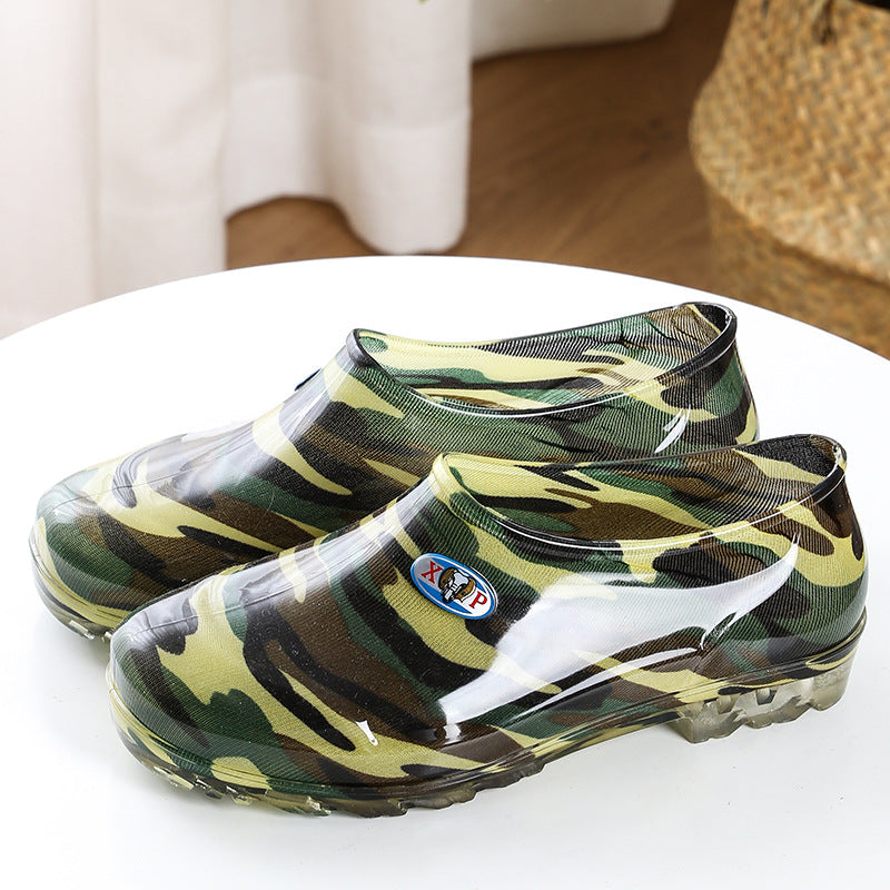 Women's Shiny Short Shaft Rubber Slip-On for Kitchen and Garden with Non-Slip Profile Sole Mune Fashion