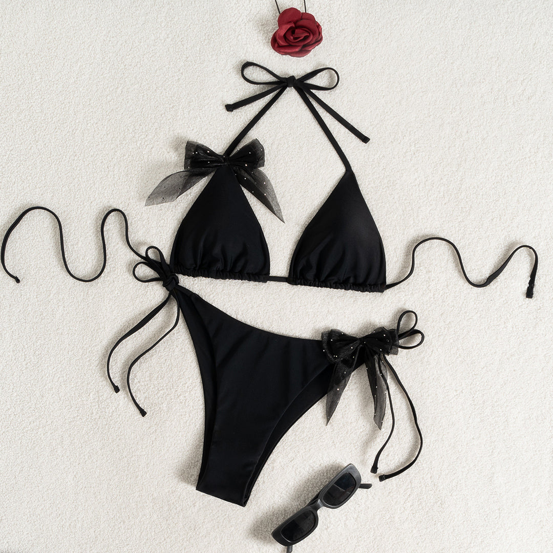 Ladies triangle bikini with elegant bow detail Mune Fashion