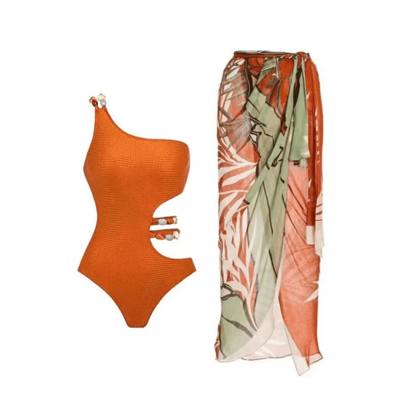 Women's swimsuit set with asymmetrical top and elegant sarong Mune Fashion