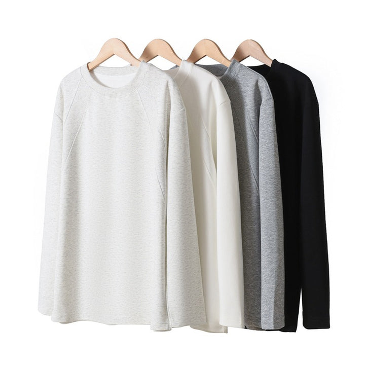 Unisex Oversize Long Sleeve Sweatshirt with Raglan Seams and Ribbed Round Neck Mune Fashion