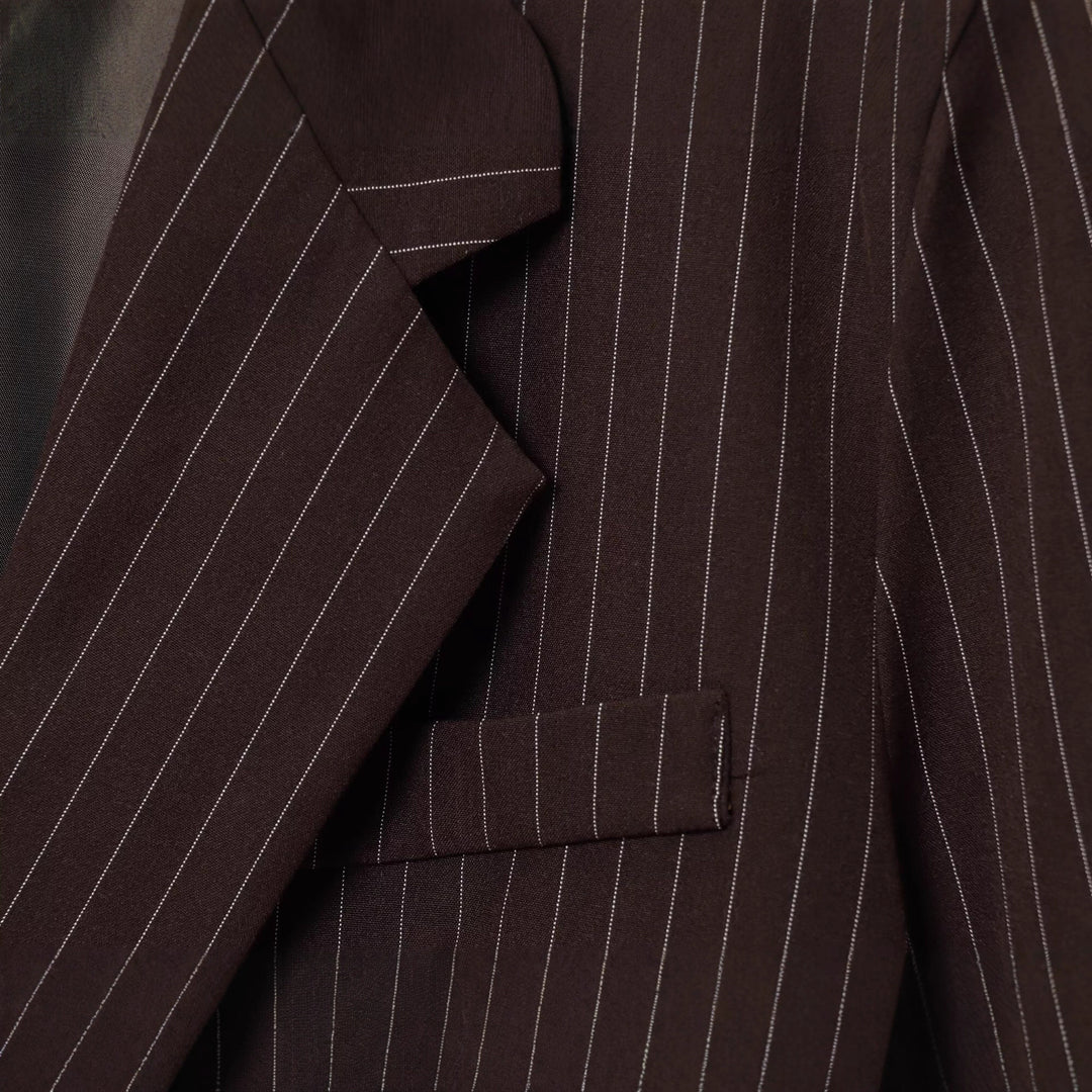 Women's Double-Breasted Pinstripe Blazer in Oversized Fit Mune Fashion