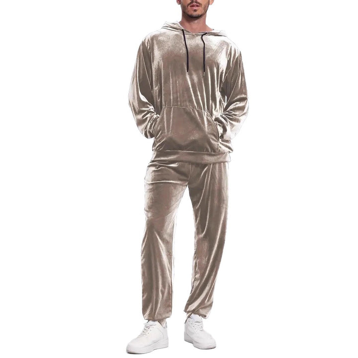 Men's velour leisure suit with hoodie and casual joggers Mune Fashion