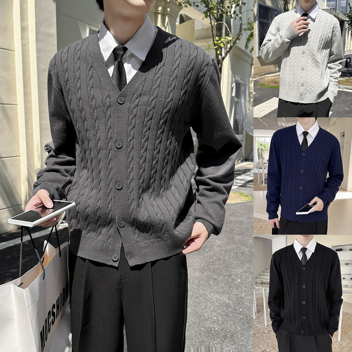 Men's cardigan with cable pattern Mune Fashion