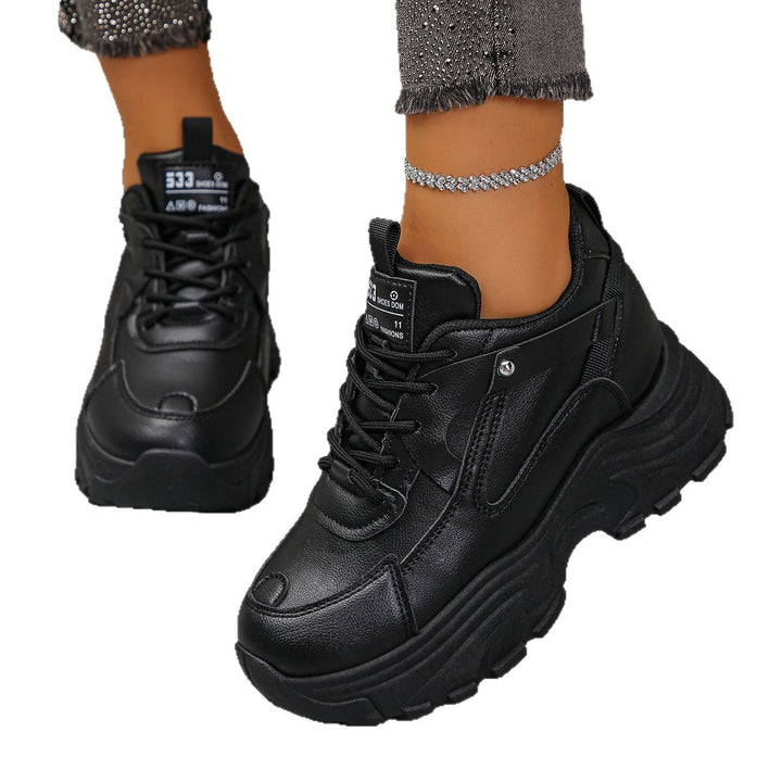 Women's Platform Chunky Sneakers with Sculpted Profile Sole and Padded Shaft Mune Fashion