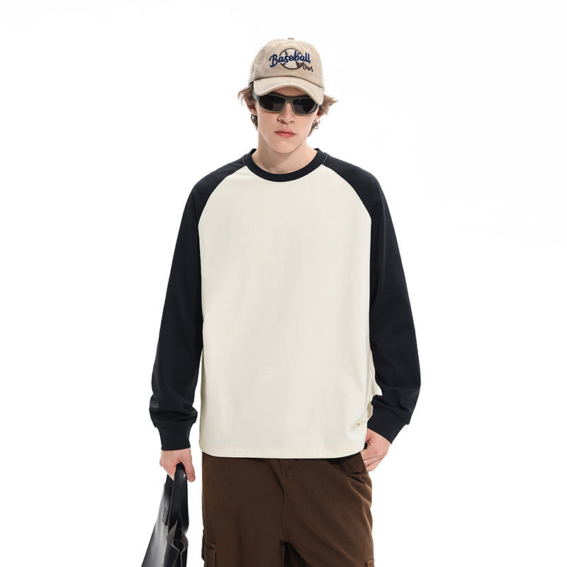 Men's Oversize Raglan Sweatshirt with Color Blocking and Ribbed Cuffs Mune Fashion