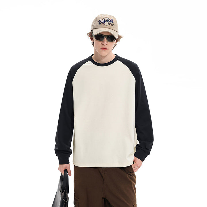 Men's Oversize Raglan Sweatshirt with Color Blocking and Ribbed Cuffs Mune Fashion
