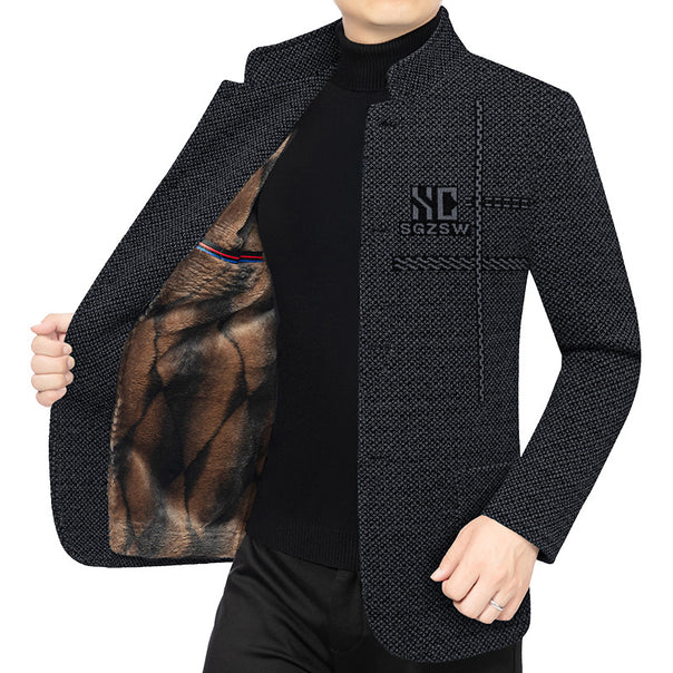 Men's Padded City Blazer with Stand-up Collar and Luxurious Teddy Lining Mune Fashion
