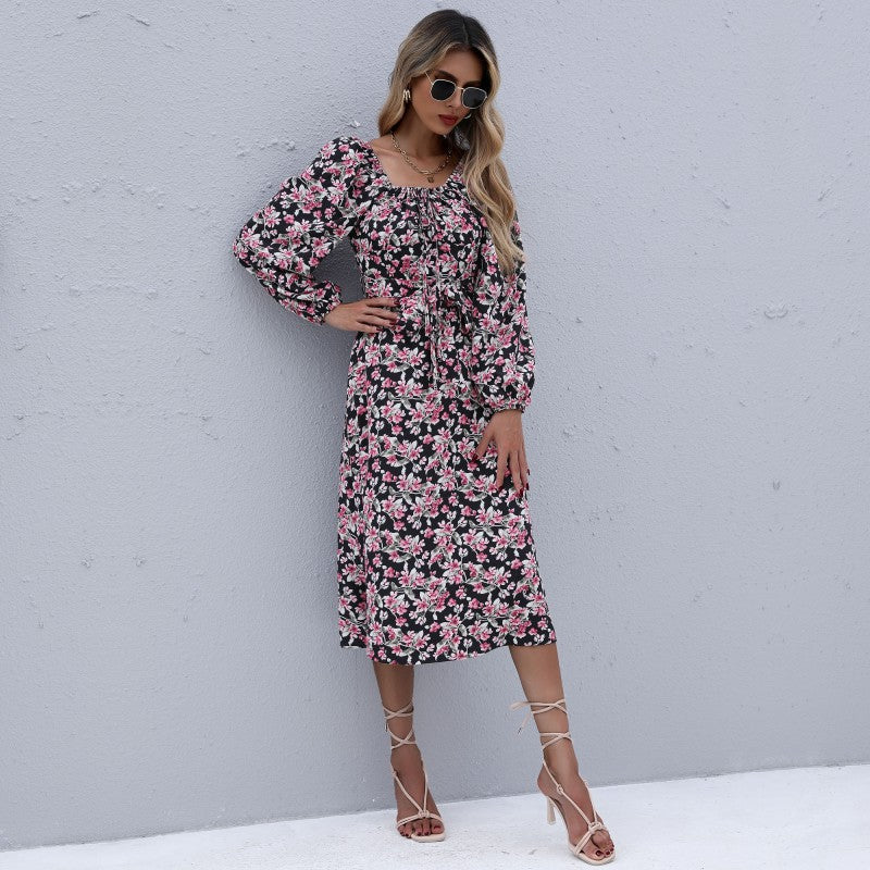 Women's Floral Maxi Dress with Ruffle Details Mune Fashion