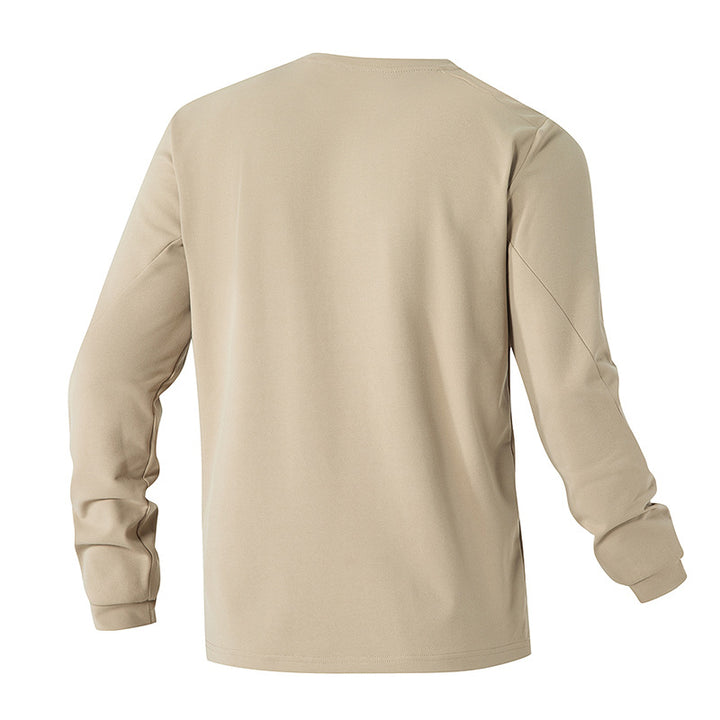 Unisex Oversize Long Sleeve Sweatshirt with Chest Zipper Pocket and Crew Neck Mune Fashion