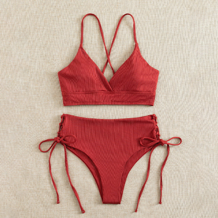 Women's triangle bikini with adjustable straps and high leg cuts Mune Fashion