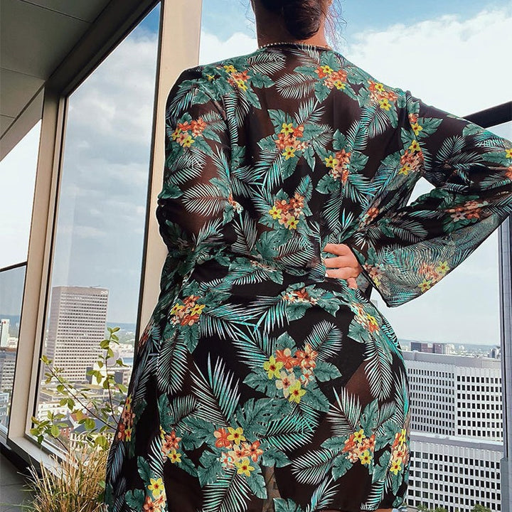 Women's bikini set with floral kimono and stylish details Mune Fashion