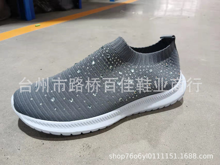 Women’s Elastic Knit Sneakers with Gemstone Detailing Mune Fashion