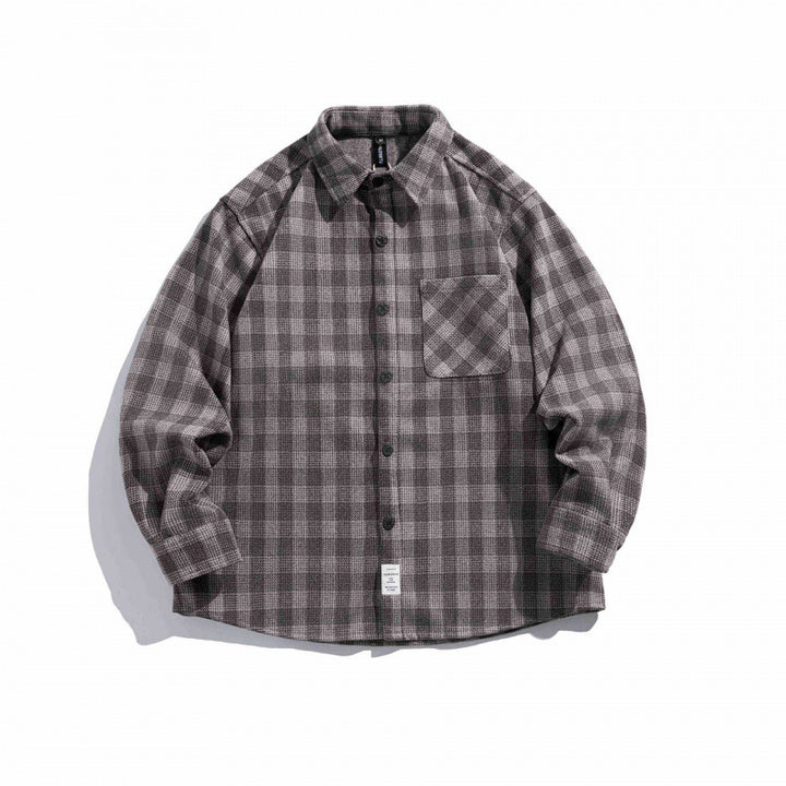 Unisex Boxy Checkered Overshirt made of soft Flannel with patch breast pocket Mune Fashion