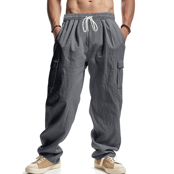 Men's Relaxed Cargo Pants in Oversized Street Style with Drawstring Waist & Flap Pockets Mune Fashion