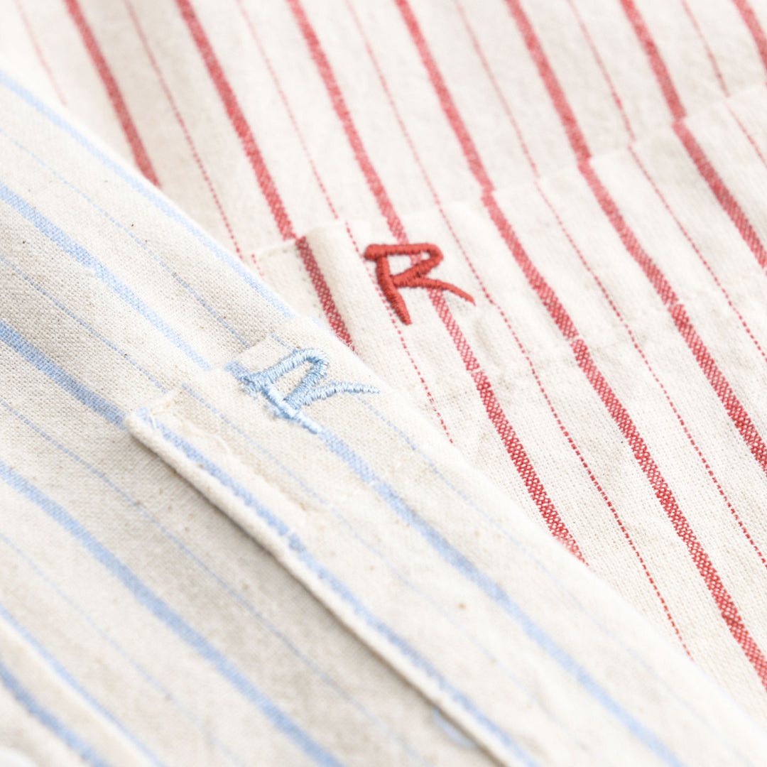 Men's Relaxed-Fit Striped Shirt made of lightweight Cotton-Linen with patch Chest Pocket Mune Fashion