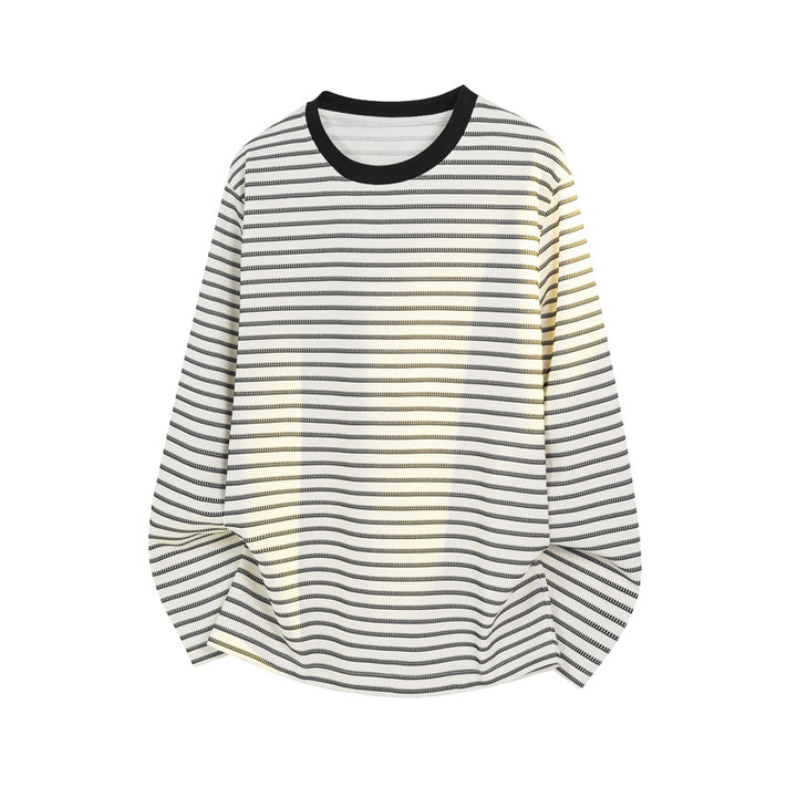 Men's Sporty Long Sleeve Shirt with Striped Pattern Mune Fashion