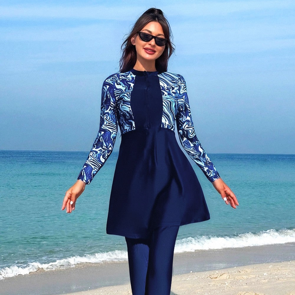 Women's modern surf suit with long sleeves and flowing skirt Mune Fashion