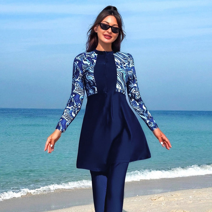 Women's modern surf suit with long sleeves and flowing skirt Mune Fashion