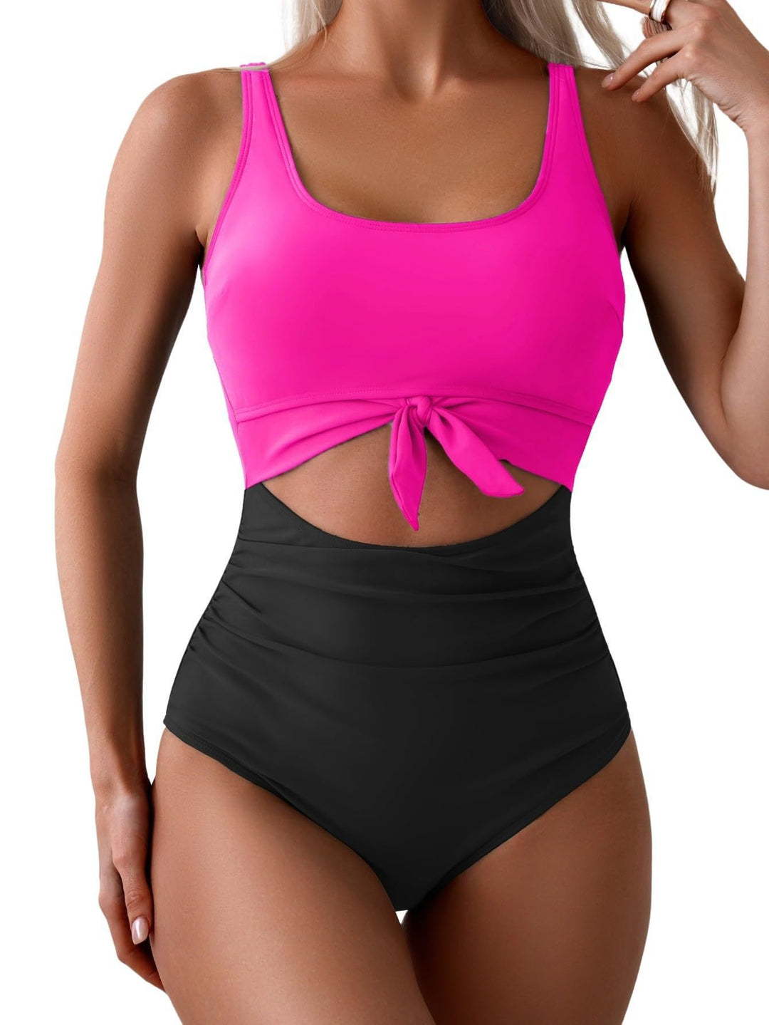 Women's High-Cut Swimsuit with Fashionable Knot Detail Mune Fashion