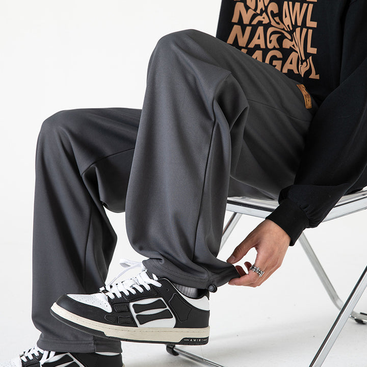 Men's Lounge Jogging Pants in Oversized Street Style with Extra Wide Leg and Drawstring Mune Fashion